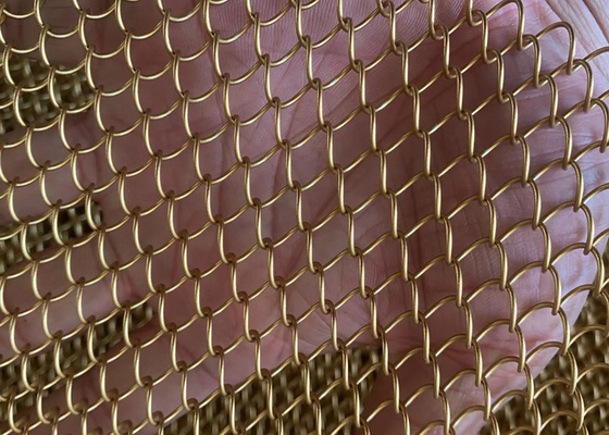 Customized Decorative 1mm Metal Mesh Drapery Anti Rust For Exhibition Hall