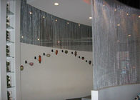 Decoretive Silver Chain Link Curtain Anodized Aluminum For Restaurant Partition