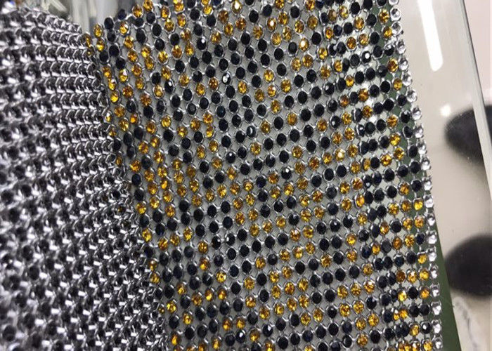 Multi Color Glitter Sequin Mesh Fabric with 3x3mm 6x6mm 8x8mm Glass Rhinestone for Clothing and Garment