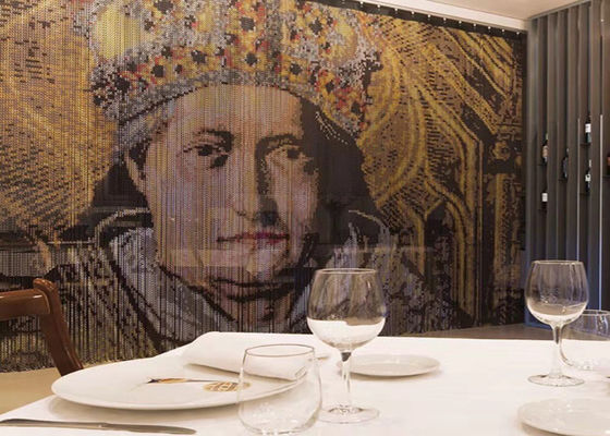 Cortina de enlace de cadena de aluminio de 2 mm en oro plateado rojo negro