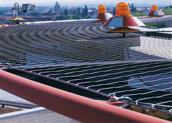 Red de acero inoxidable del cable de la flexibilidad para el agujero arquitectónico de la cuerda 80*80 milímetros del milímetro del aeropuerto 3,0
