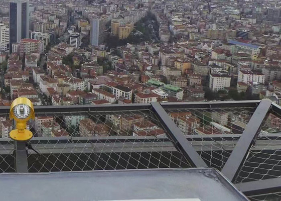 Red inoxidable flexible de la cuesta de la cuerda de acero de Inox para 3,0 el agujero arquitectónico de la cuerda 80*80 milímetros del milímetro