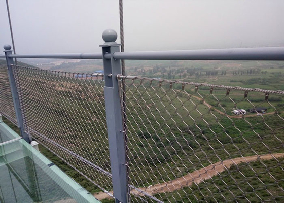 Cerca de Mesh For Balustrade Or Railing de la cuerda de acero del diámetro 2.5m m