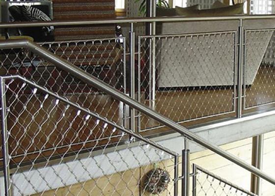 Malla de alambre arquitectónica de la escalera 2.0m m, red de acero del cable