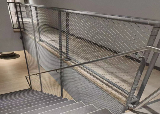 Cuerda de acero inoxidable flexible Mesh For Balustrade SS304 de la escalera 2,0 milímetros de alambre