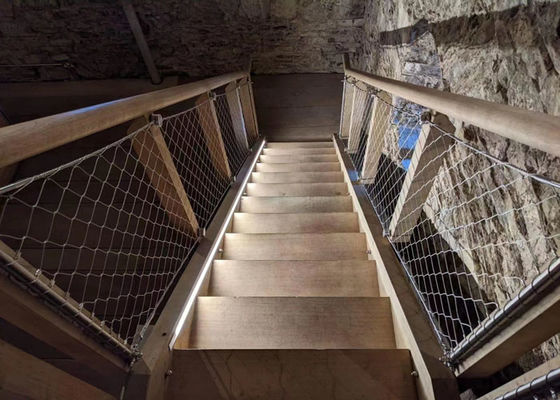 Malla de cable de acero inoxidable 304, agujero de 50x50 mm, red para barandilla