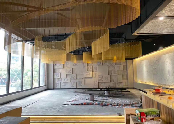 Cortina de la pantalla de la alambrada de la malla metálica 1.0m m en cafés de los restaurantes y puntos de venta al por menor