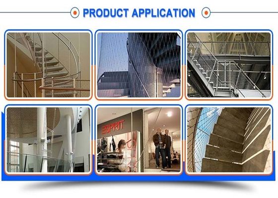 Cerca adaptable de Mesh Rope Netting For Staircase del cable de la barandilla del alambre de 2.5m m