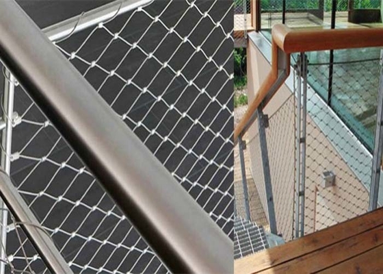 cable de acero inoxidable flexible Mesh Netting For Stairs de los 0.5m-30m a prueba de herrumbre
