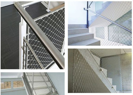 Escalera del cable de Inox de la prevención 316 de la caída que pesca la cuerda flexible Mesh Ferruled de los SS
