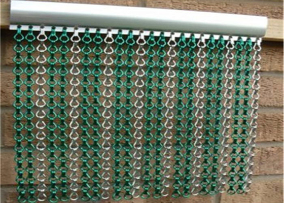 Tamaño modificado para requisitos particulares cortinas de cadena de aluminio no desteñibles dobles de la mosca de los ganchos
