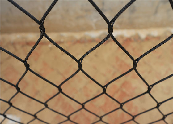 Cuerda de alambre ULTRAVIOLETA anti del óxido del negro de la virola, CE tejido de la malla del parque zoológico de la cuerda de alambre aprobado
