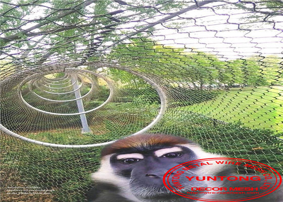 Seguridad tejida mano de la malla de alambre de la red del cable del acero inoxidable para el parque zoológico