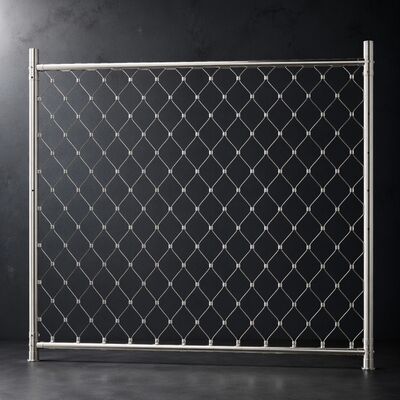 Relleno de balaustrada con cable de malla de cuerda con férula de 80x80 mm para escalera