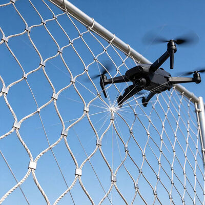 Galvanized Steel Anti Drone Net with 6mm Wire Diameter and 500mm Hole Size for Security Drone Protection Net