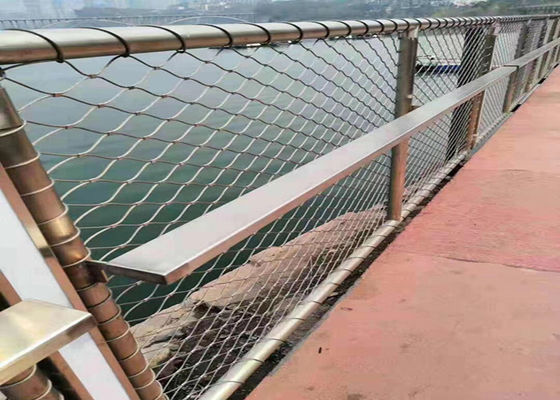 Cuerda de acero inoxidable Mesh Netting For Balustrade de 7 x 19 virolas
