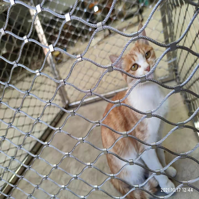 El metal X tiende la red 1 x 19 de la pajarera del parque zoológico de las pajareras del pájaro